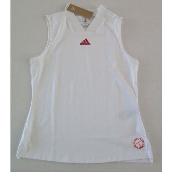 adidas FT6408 Women's Sz XS White/Scarlet Two Match English Tennis Tank Top $60 - Picture 3 of 8